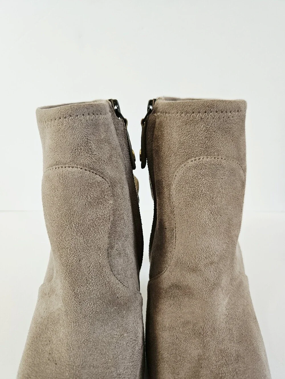 Michael Kors Selina Beige Microsuede Peep Toe Sling Back Heels Pumps Booties 8